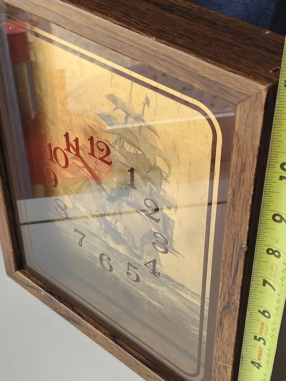 Vintage Ship Wall Clock Decor in Gold and Brown
